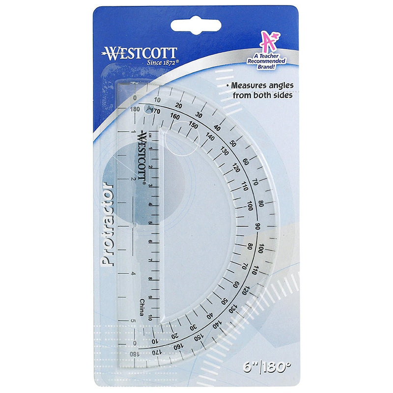 Protractor 6in 180 Degree Clear
