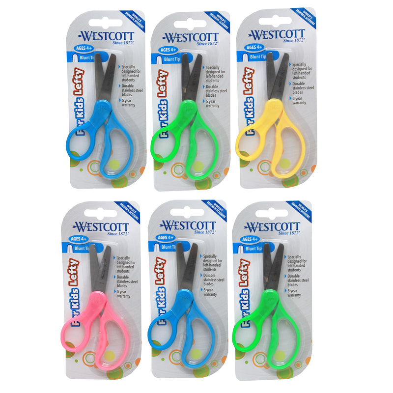 (6 Ea) Kumfy Grip Scissors 5in Lefty Blunt