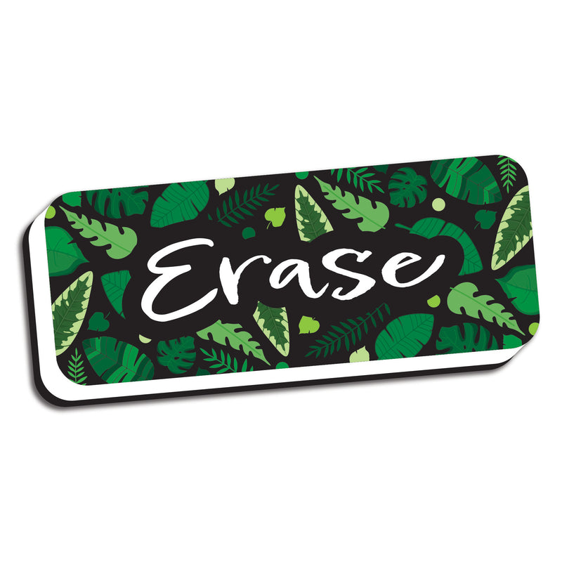 Magnetic Whiteboard Eraser, Greenery with Erase, 2" x 5", Pack of 6