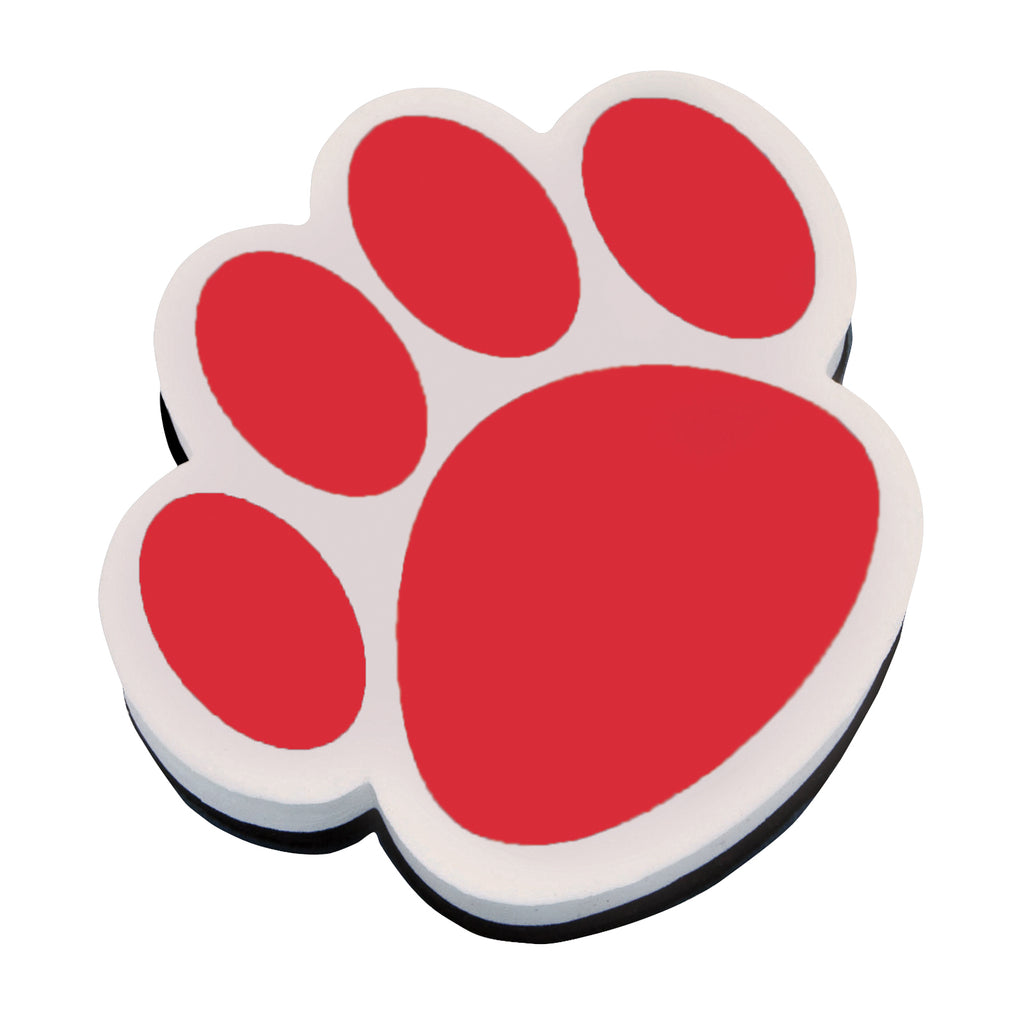 (6 Ea) Magnetic Whiteboard Eraser Red Paw