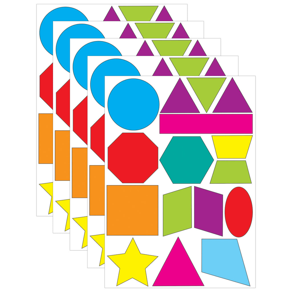 Math Die-Cut Magnets, Shapes, 16 Per Pack, 5 Packs