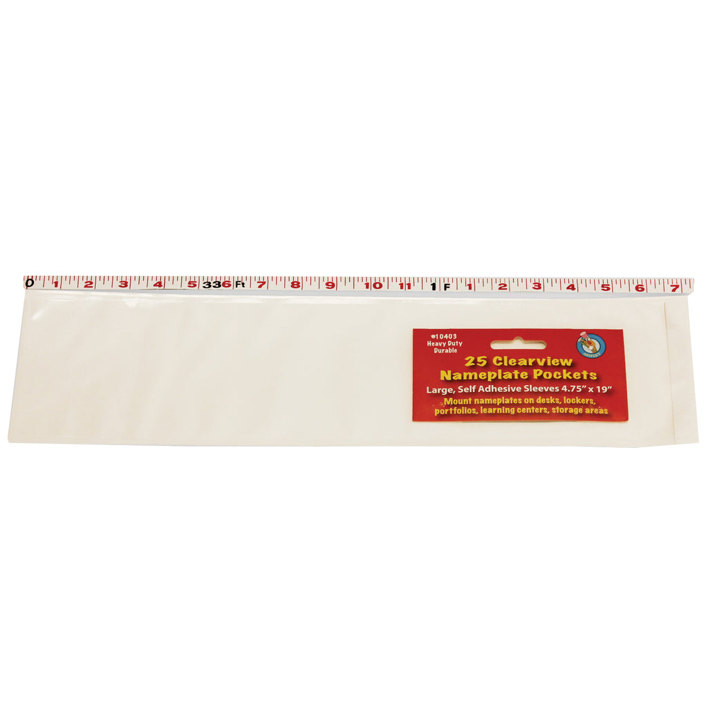 (2 Pk) Large Name Plate Pocket 25 Per Pk 4.75 X 19