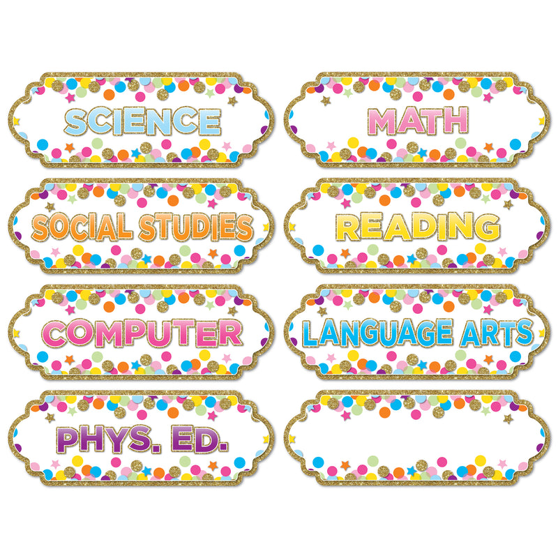 (6 Pk) Magnetic Confetti Classroom Subj