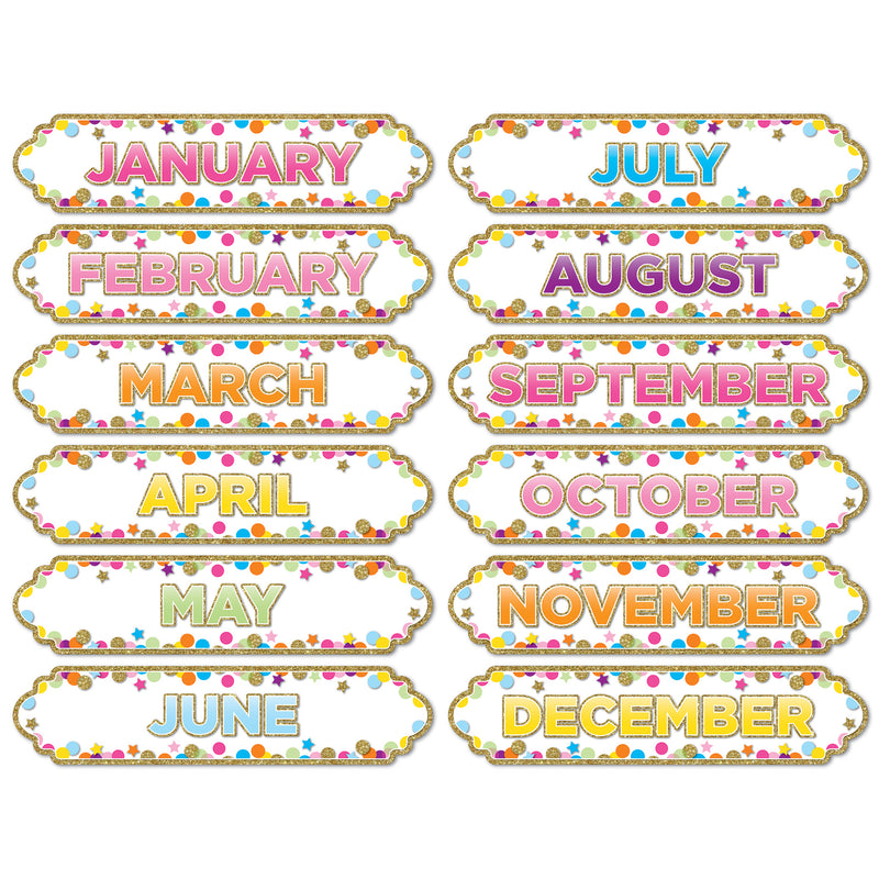 (6 Pk) Magnetic Confetti Months Of The Yr