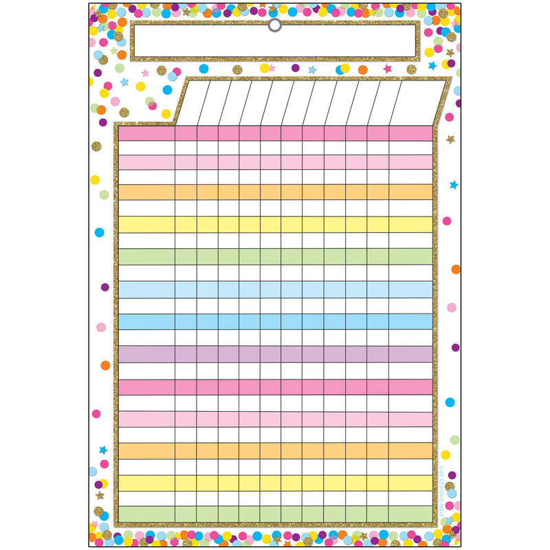 (6 Ea) Smart Confetti Incentive Chart Dry-erase Surface