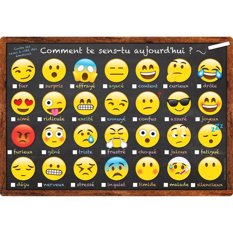 Chart French Emoji How You Feeling Dry-erase Surface