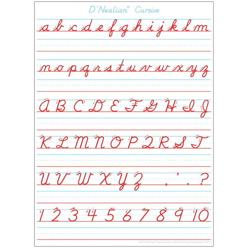 Dnealian Cursive Hndwrtng Postermat Pals Smart Poly Single Sided