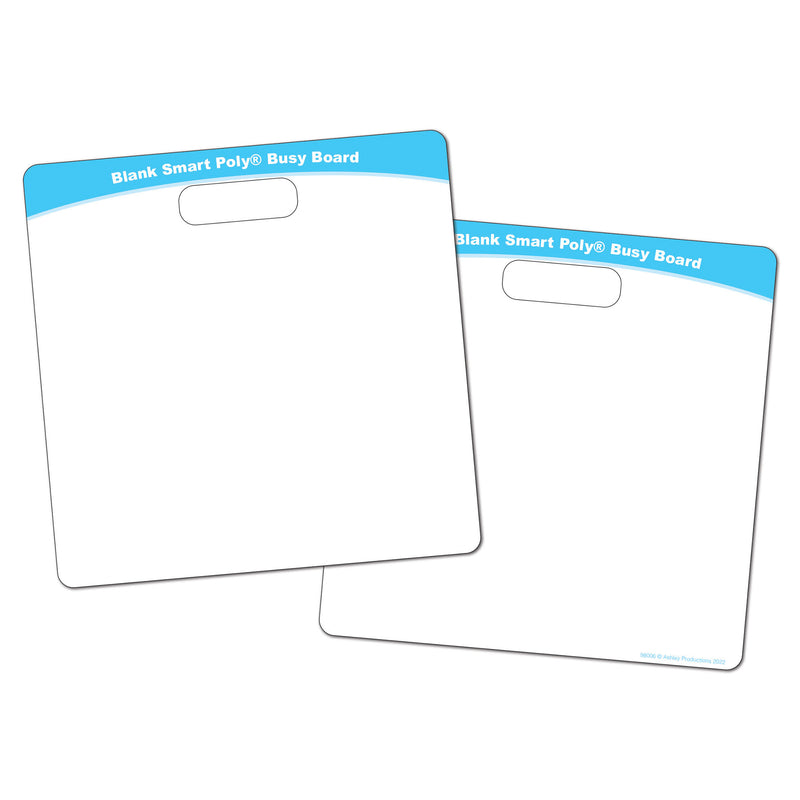 Smart Poly® Educational Activity Busy Board, Dry Erase with Marker, 10-3-4" x 10-3-4", Blank 2 Sides