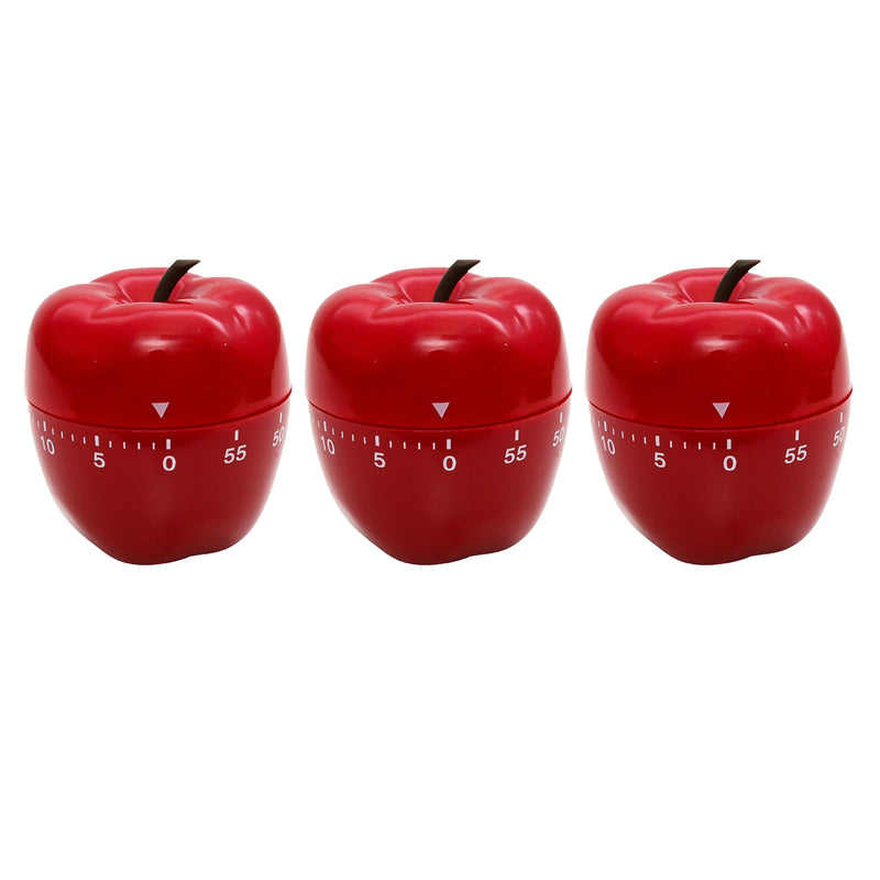 (3 Ea) Red Apple Shaped Timer