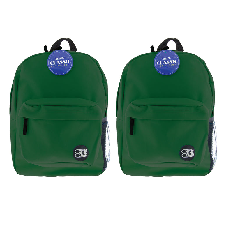 (2 Ea) 17in Green Classic Backpack