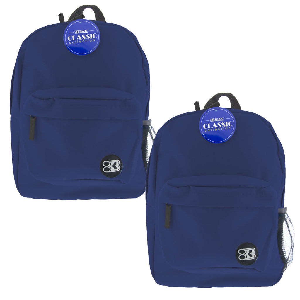 (2 Ea) 17in Navy Blue Classic Bpack