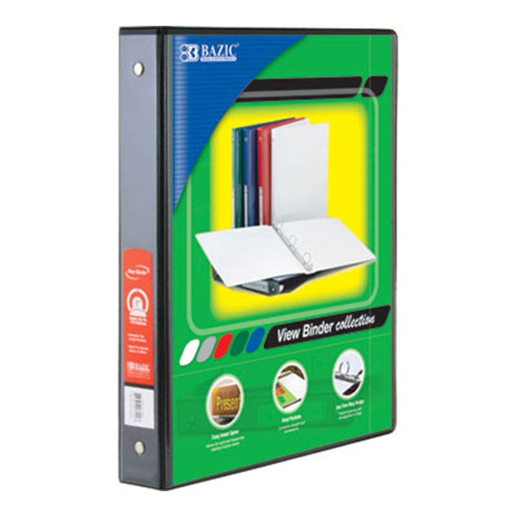 3 Ring Binder W- 2 Pockets 1in Blck