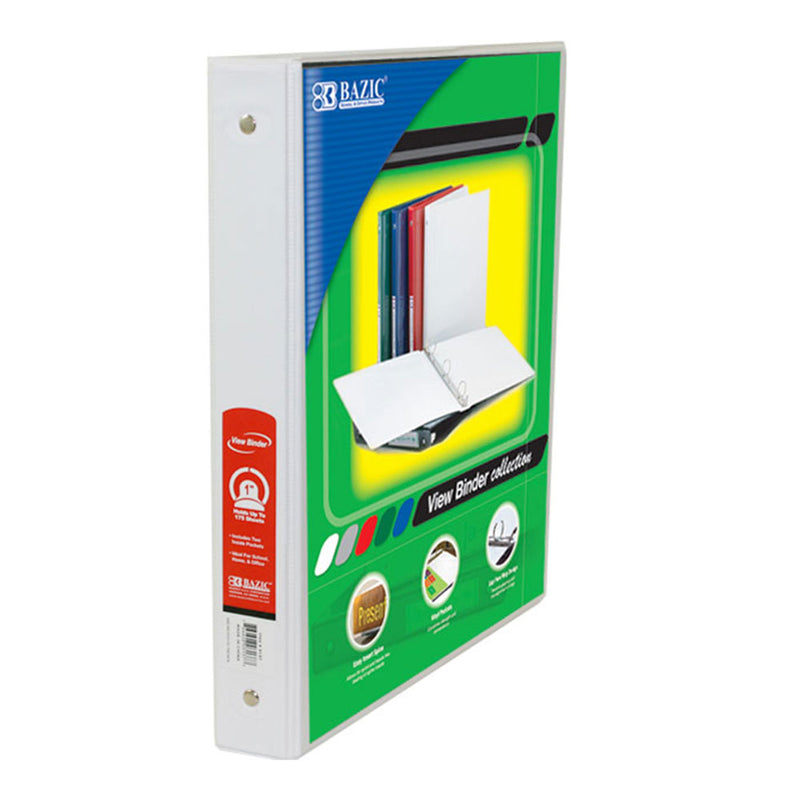 3 Ring Binder W- 2 Pockets 1in Wht