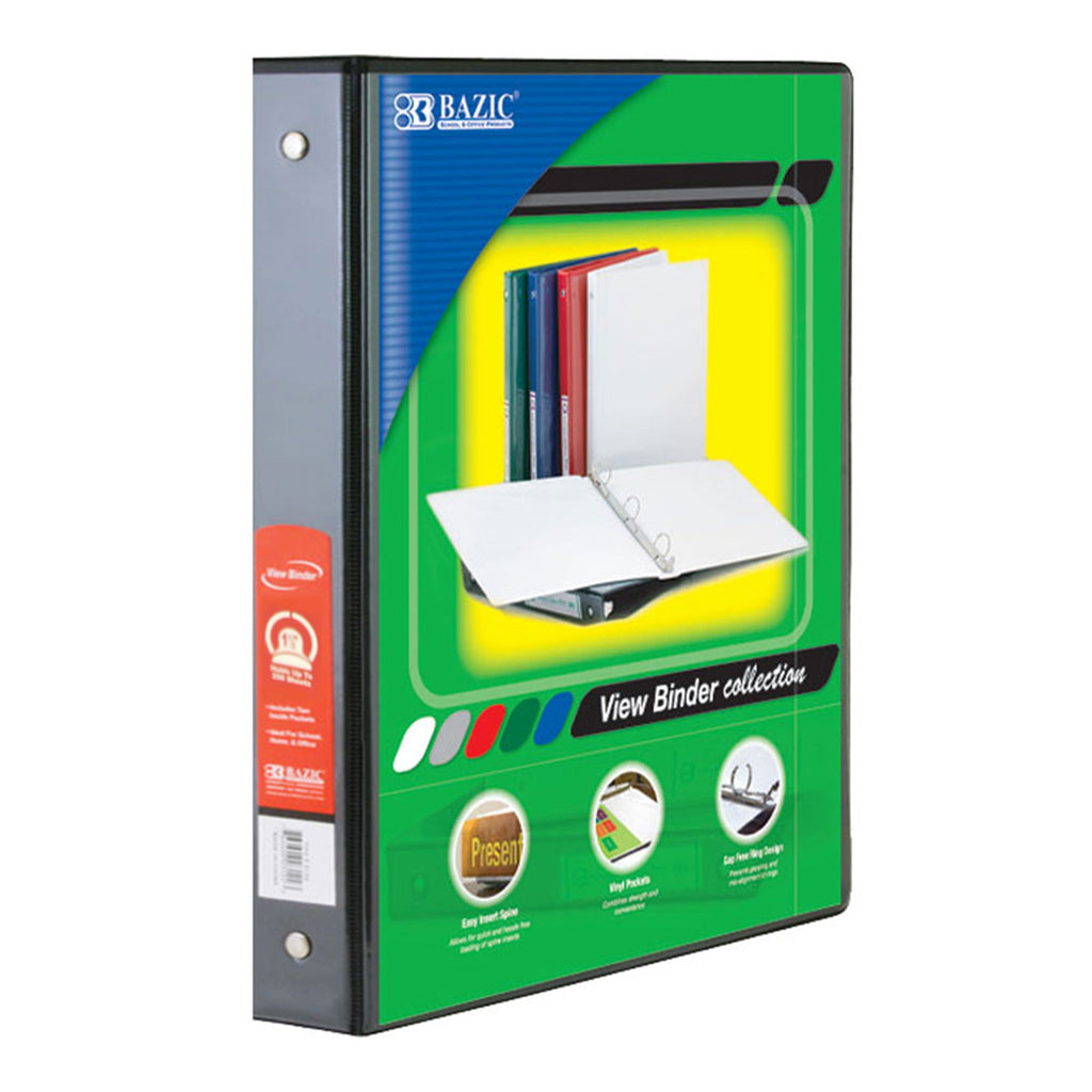 3ring Binder W- 2 Pockets 1.5in Blk
