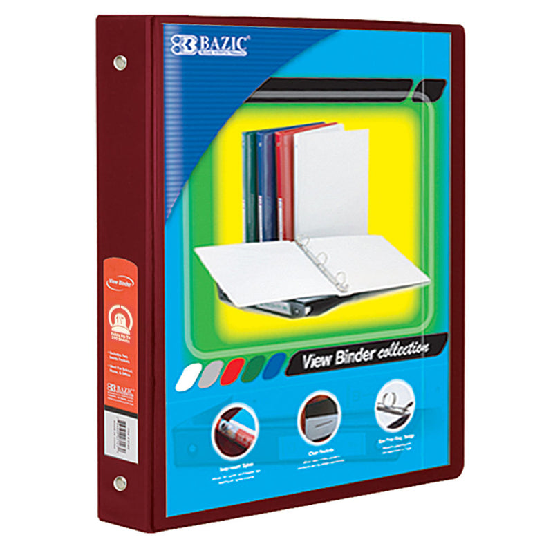 3ring Binder W- Pockts 1.5in Brgndy