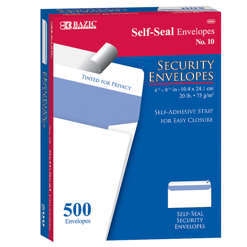 No. 10 Self Seal Security Envelopes