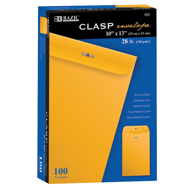 Bazic Clasp Envelopes 10 X 13 100pk