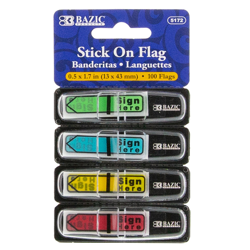 1-2in Sign Here Flags 100ct Stick On Flags