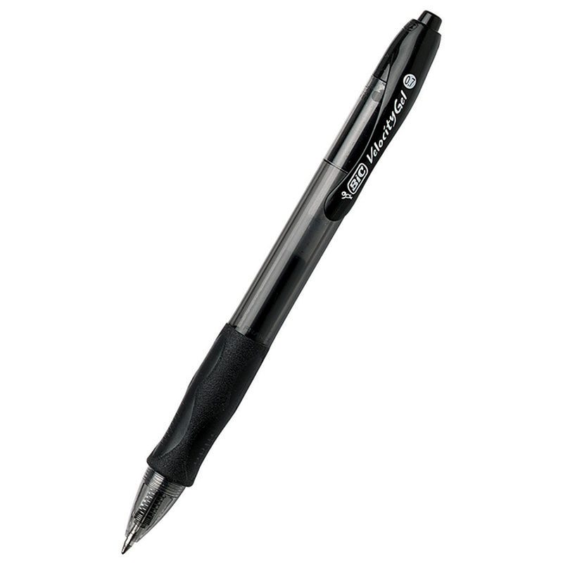 (12 Ea) Bic Velocity Gel Retractable Roller Gel Pen Black
