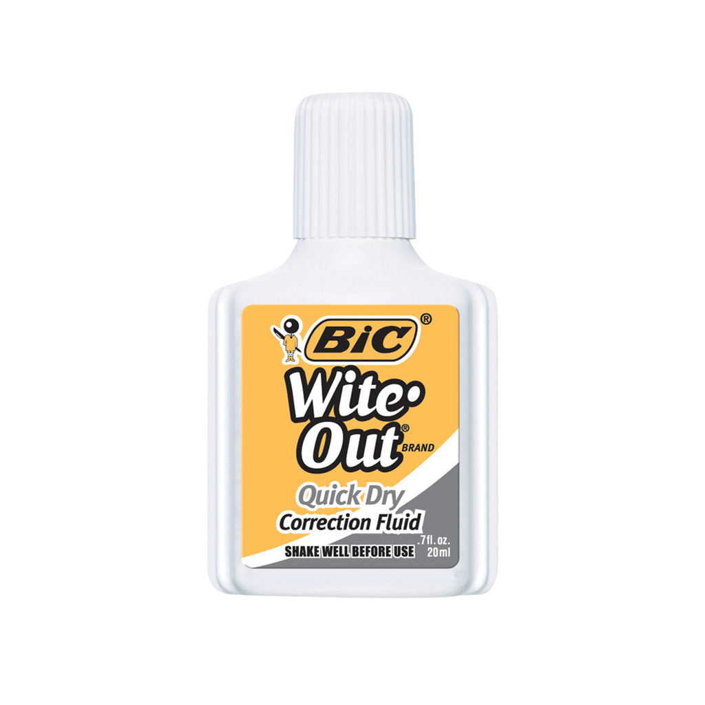 (12 Ea) Bic Witeout Quick Dry Correct Fluid