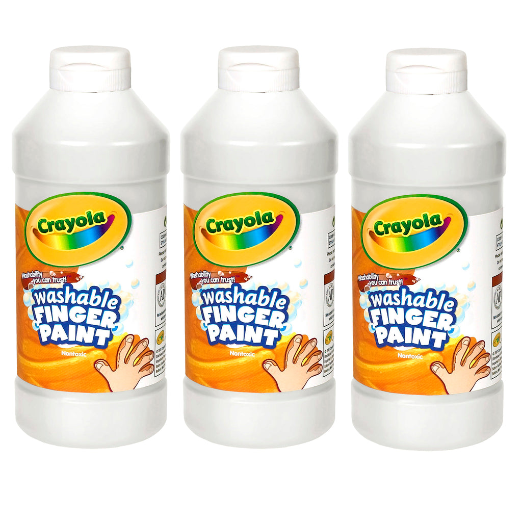 (3 Ea) Washable Fingerpaint 16oz White