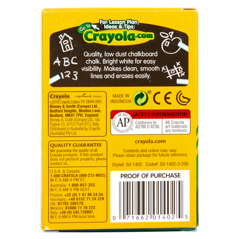 Chalk Anti-dust White 12 Ct