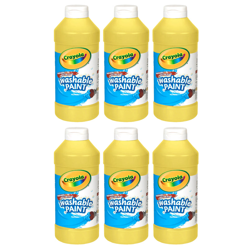 (6 Ea) Crayola Washable Paint 16 Oz Yellow