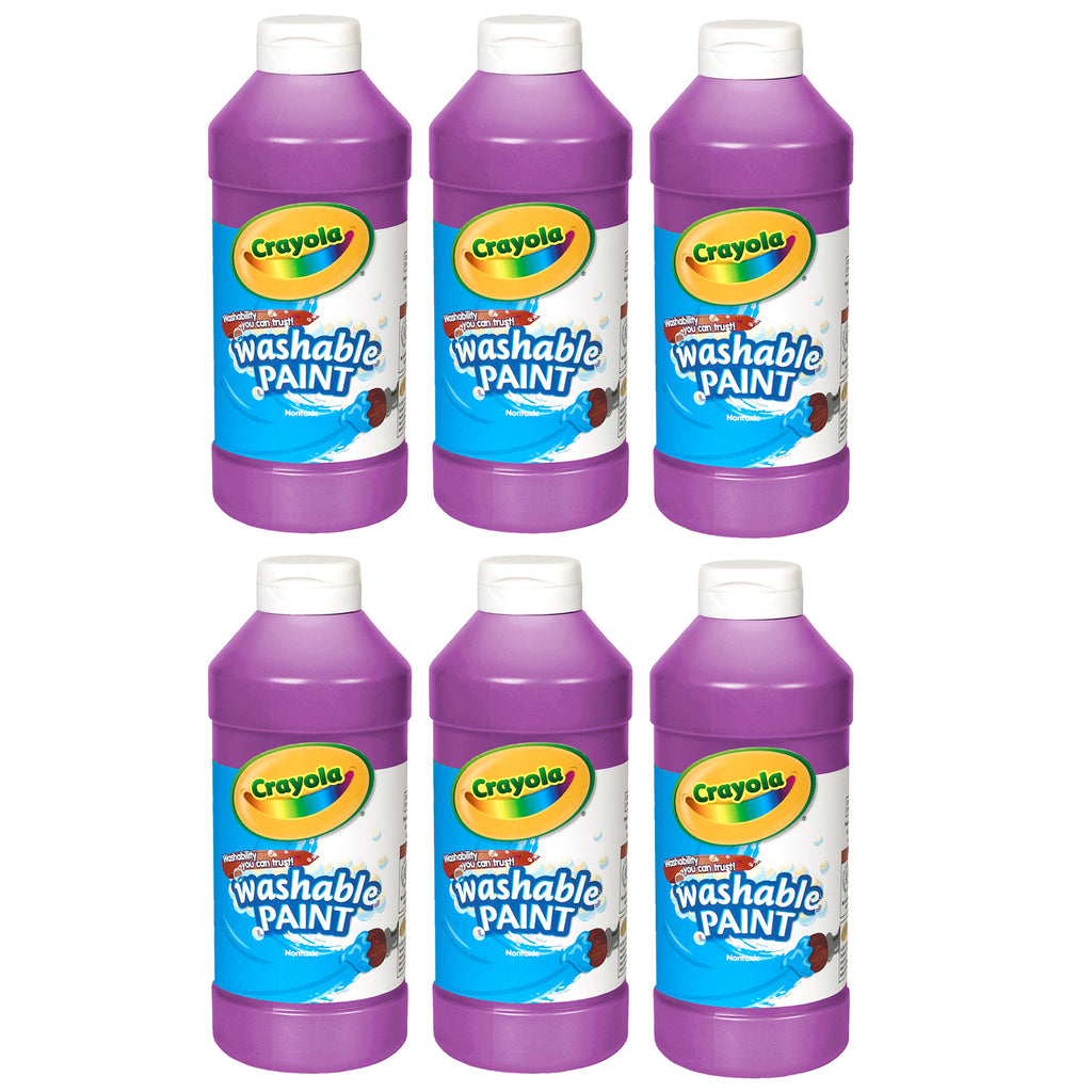 (6 Ea) Crayola Washable Paint 16oz Violet