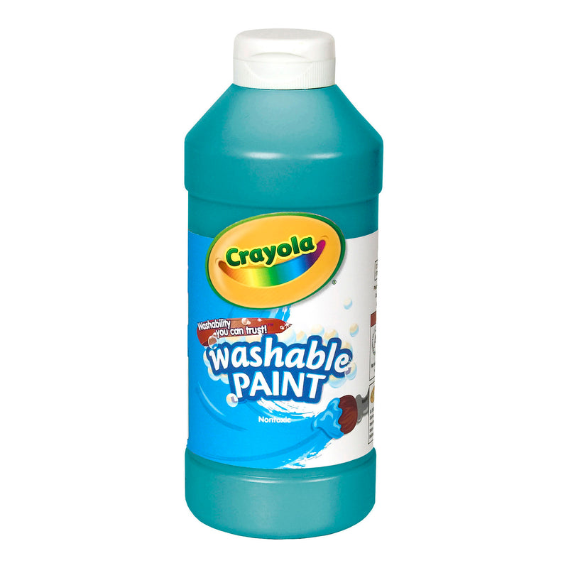 (6 Ea) Crayola Washable 16oz Turquoise Paint