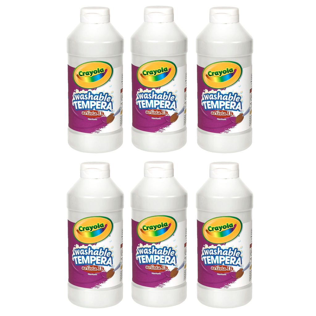 (6 Ea) Artista Ii Tempera 16 Oz Wht Washable Paint