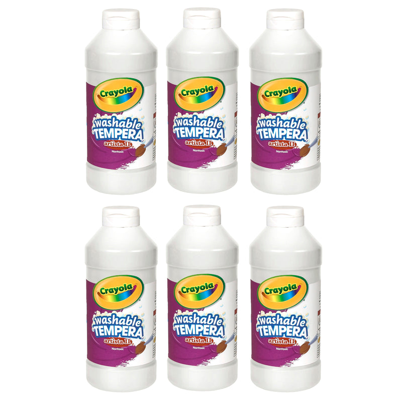 (6 Ea) Artista Ii Tempera 16 Oz Wht Washable Paint