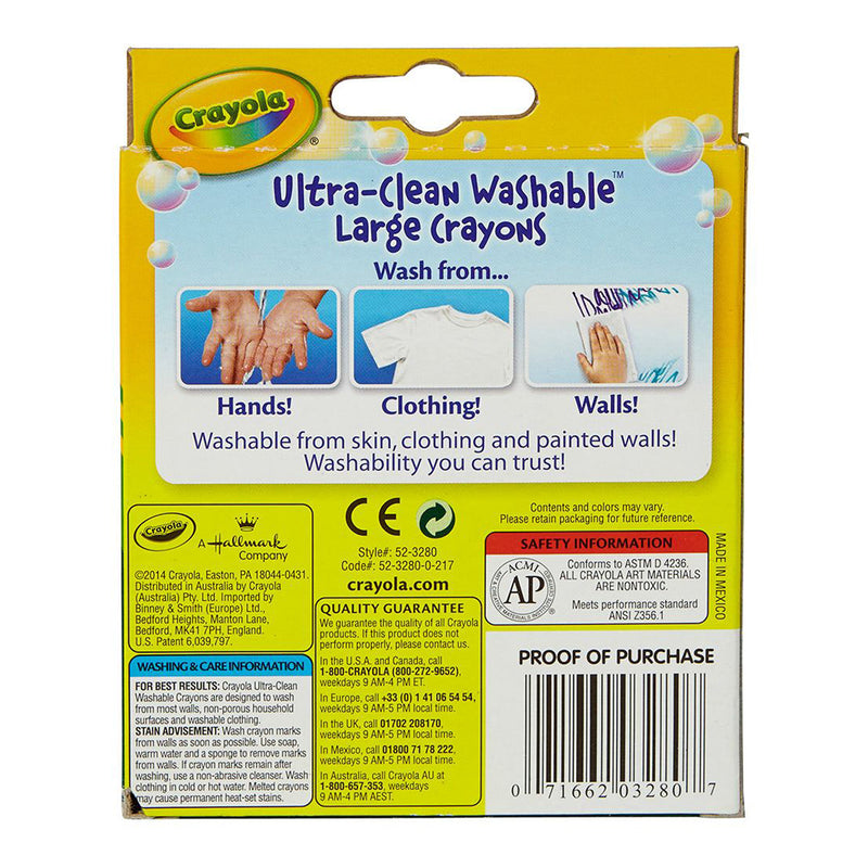 Washable Crayons Large 8ct Peggable Box