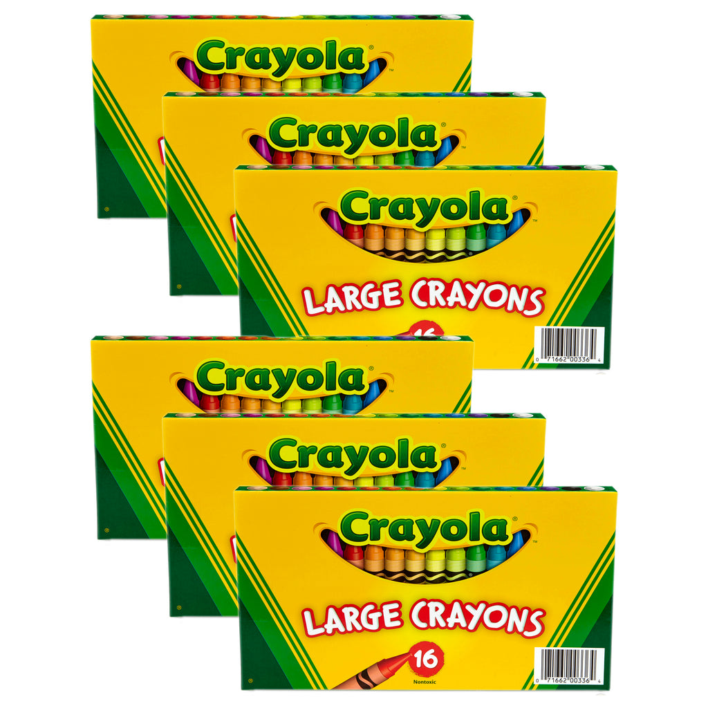 (6 Bx) Crayola Large Size Crayon 16ct Per Bx