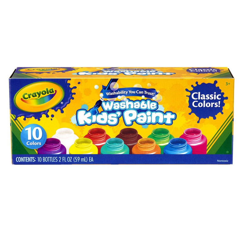 (3 Bx) Washable Kids Paint Set Of 10 Jars