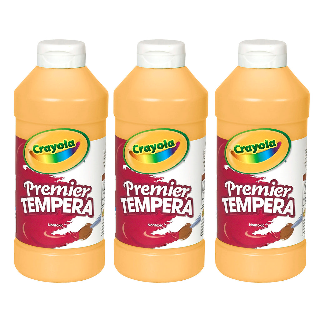 (3 Ea) 16oz Peach Premier Tempera Paint Crayola