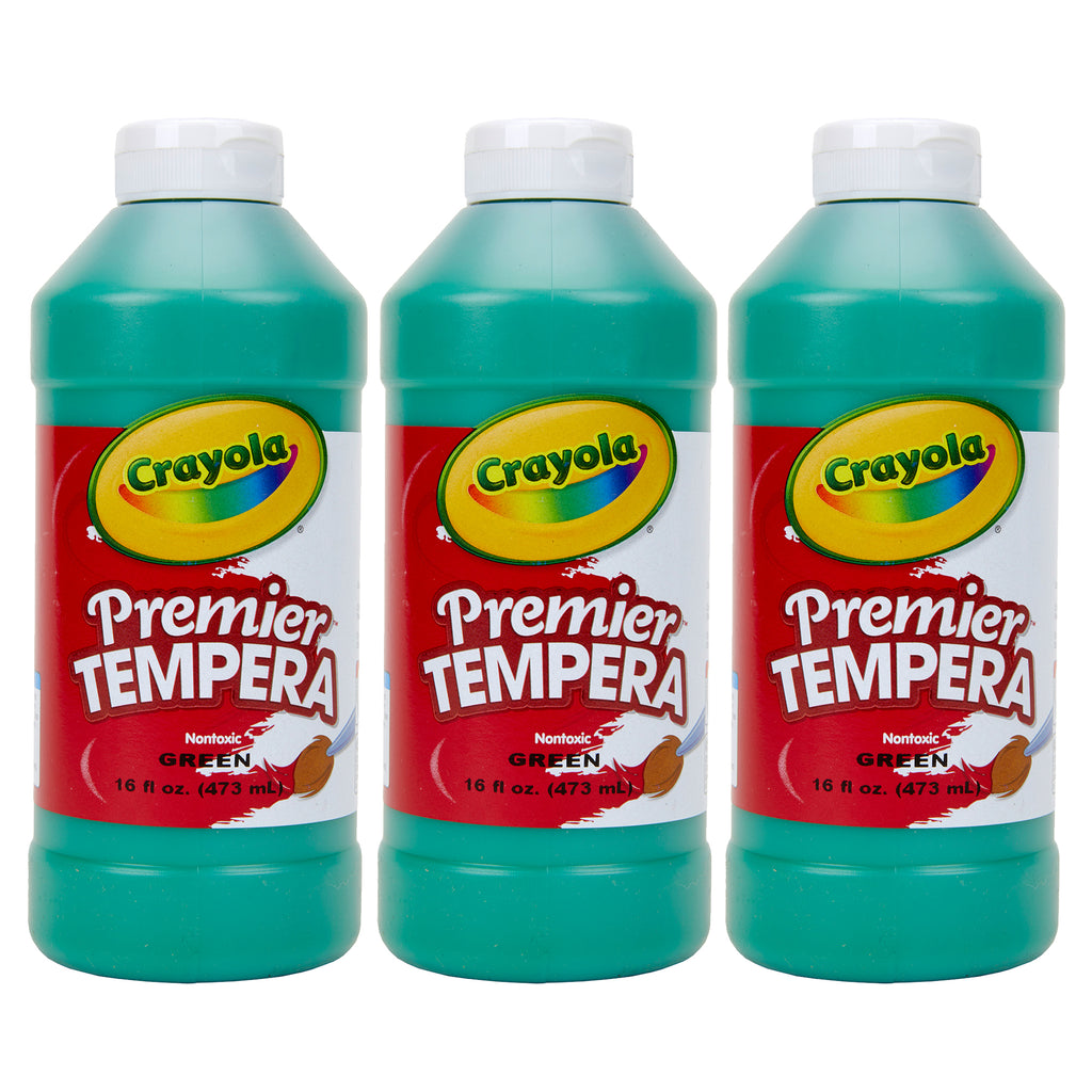 (3 Ea) 16oz Green Premier Tempera Crayola