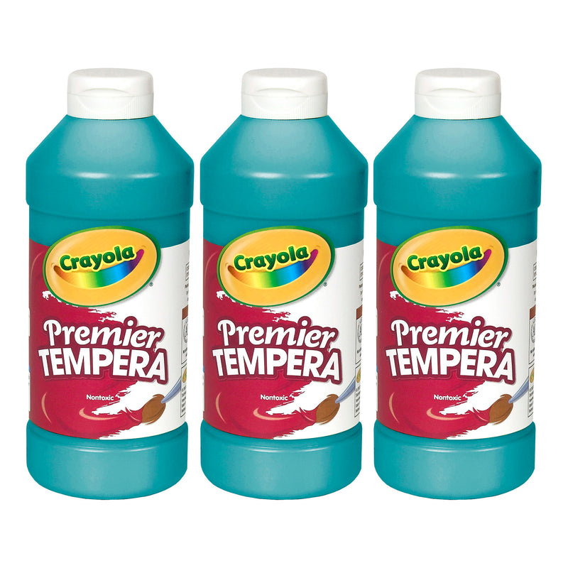 (3 Ea) 16oz Turq Premier Tempera Crayola