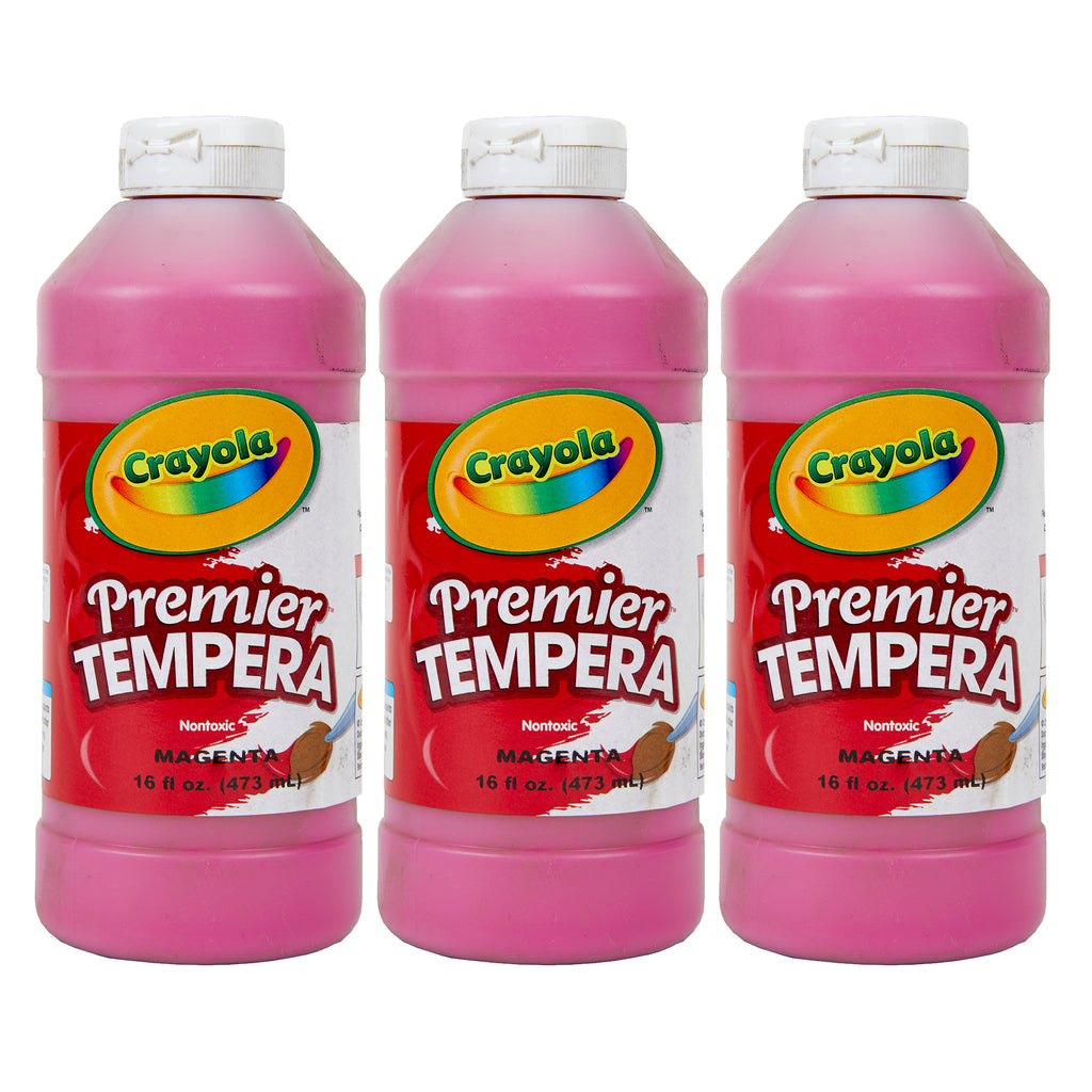 (3 Ea) 16oz Magenta Premir Tempera Crayola