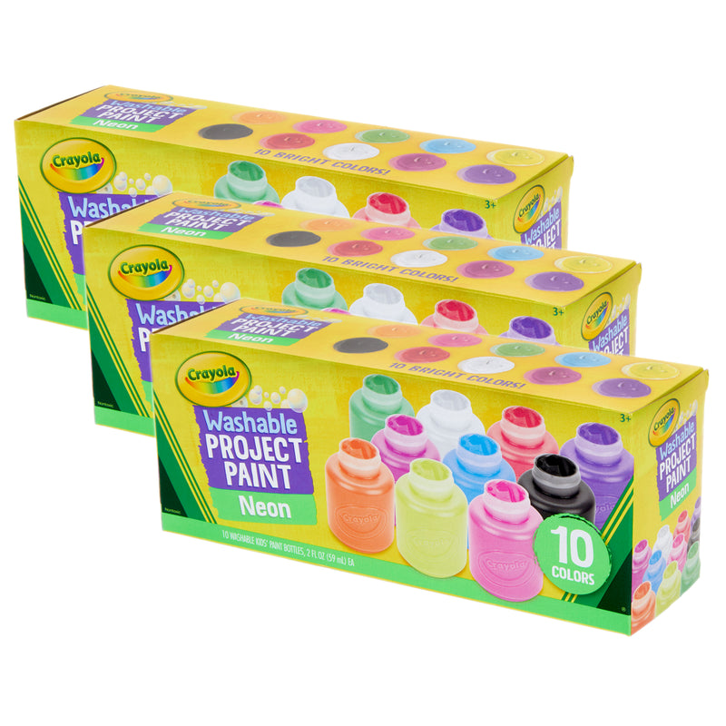 (3 St) 10 Ct  2oz Neon Paint Set