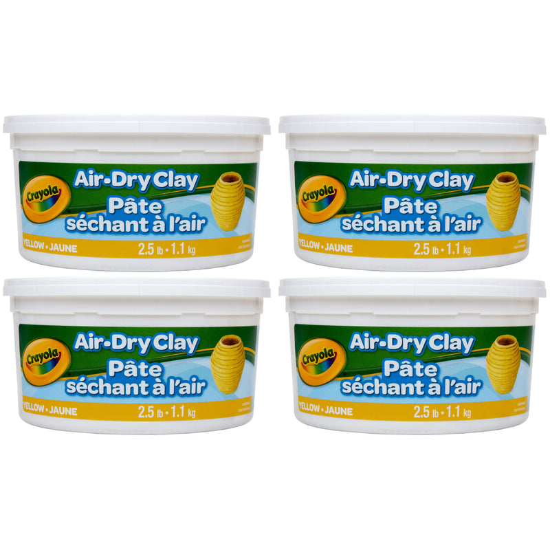 (4 Ea) 2.5lb Air Dry Clay Tub Ylw