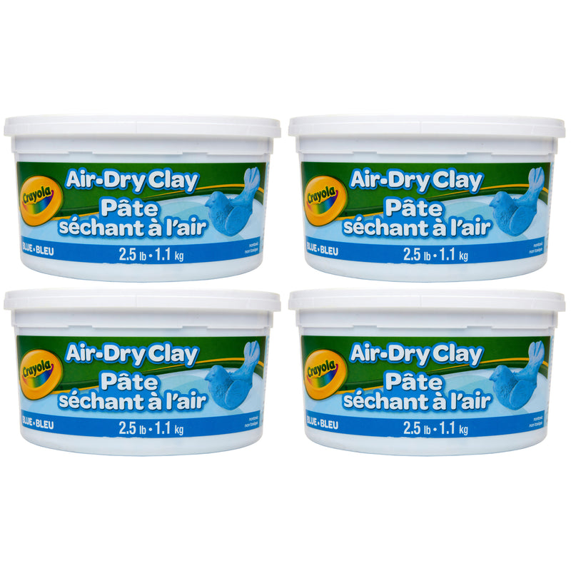 (4 Ea) 2.5lb Air Dry Clay Tub Blue