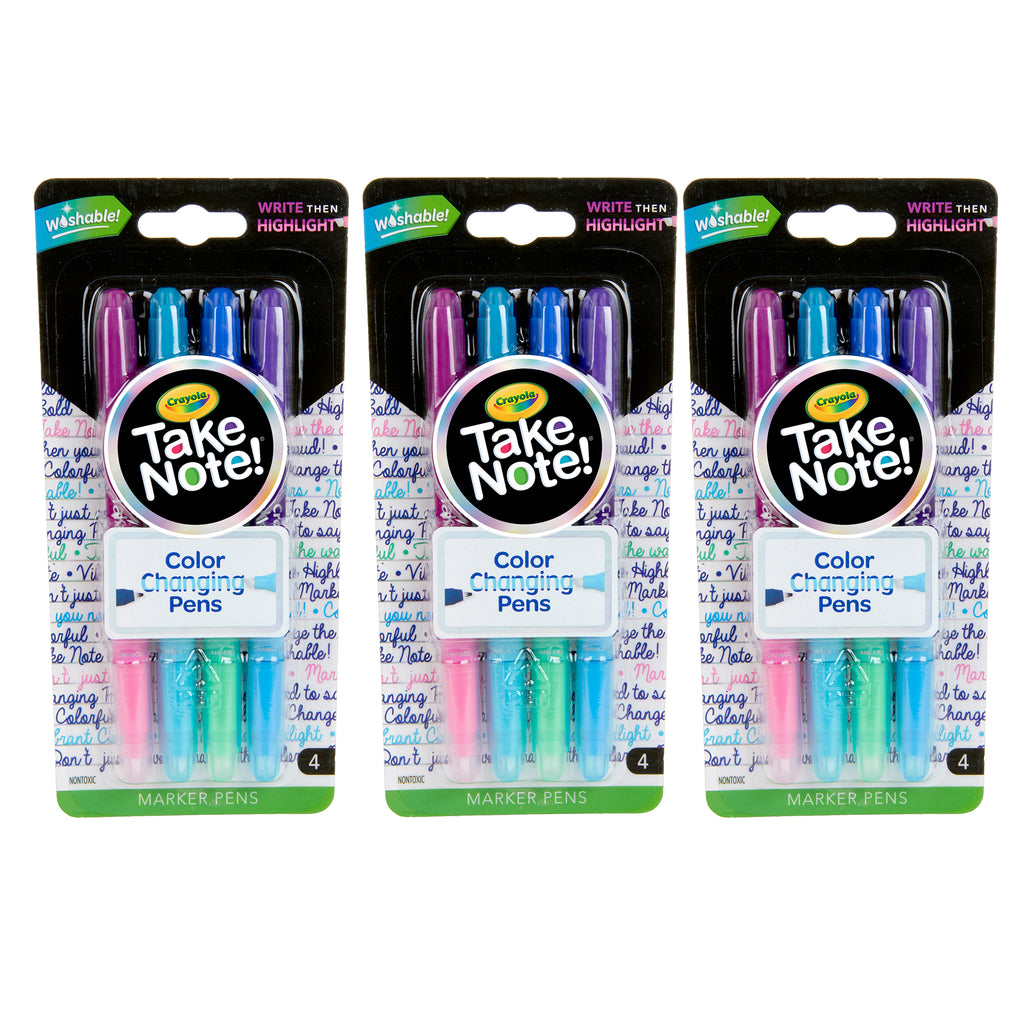 (3 St) 4ct Color Change Highlighter Pens