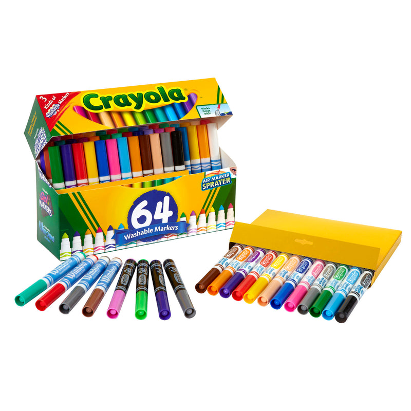 Crayola Wash Broad Line Marker 64pk