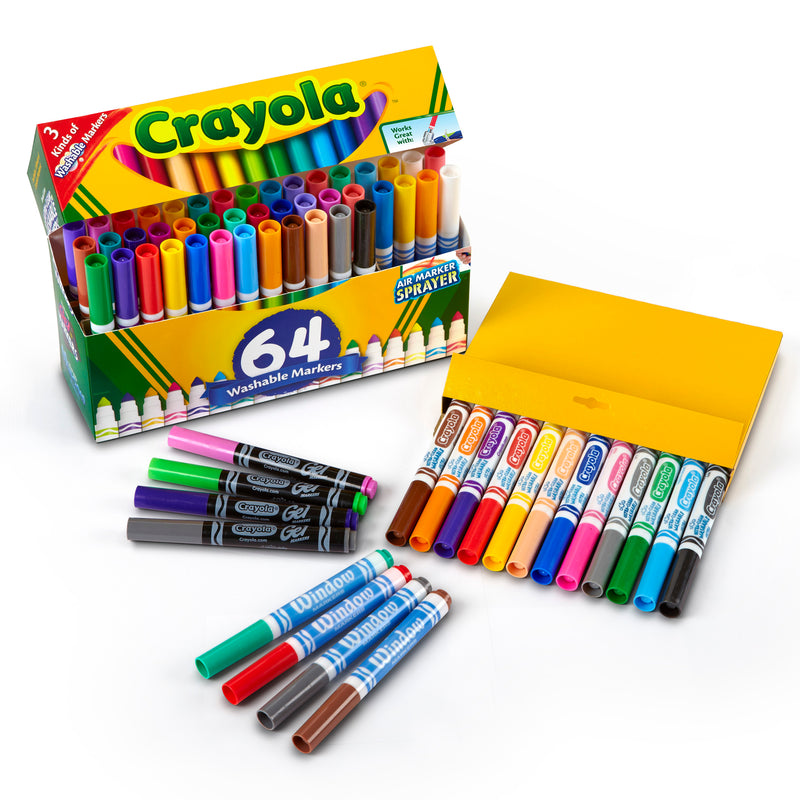 Crayola Wash Broad Line Marker 64pk