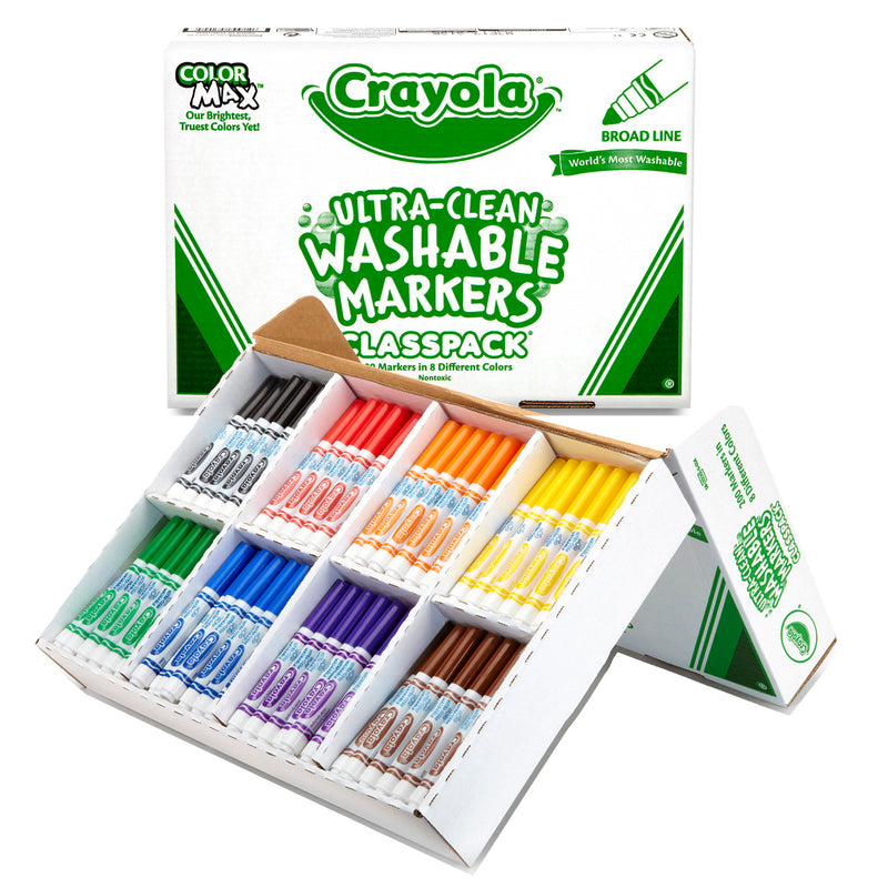 Crayola Washable Markers Classpack 200ct 8 Colors Broad Line