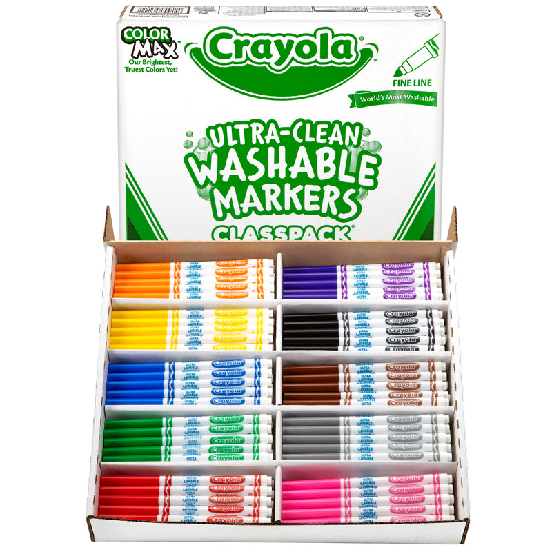 Crayola Washable Classpack 10 Asst Colors 200 Ct Fine Tip