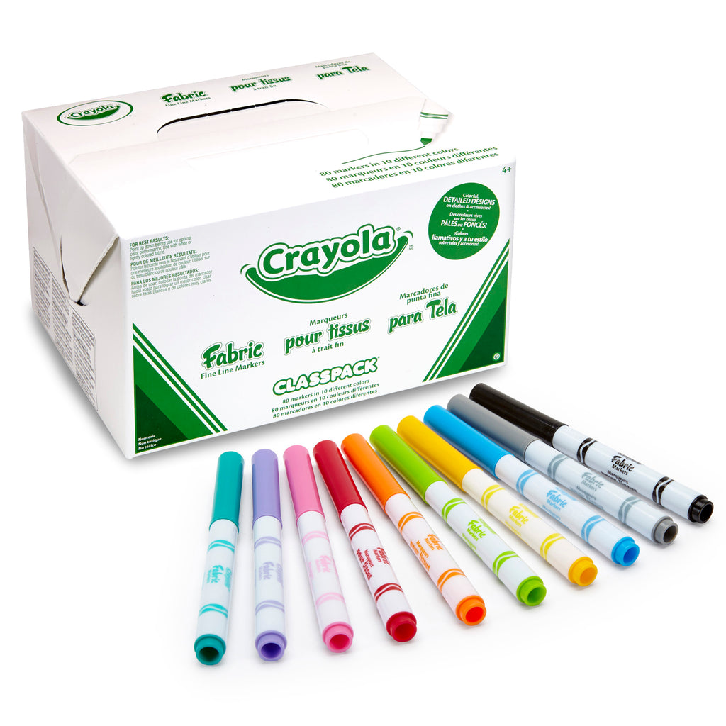 Crayola Fabric Marker 80ct 10 Color Classpack