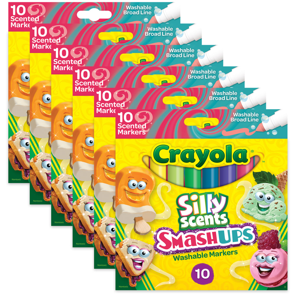 (6 Pk) 10ct Broad Scent Markers Smash Ups