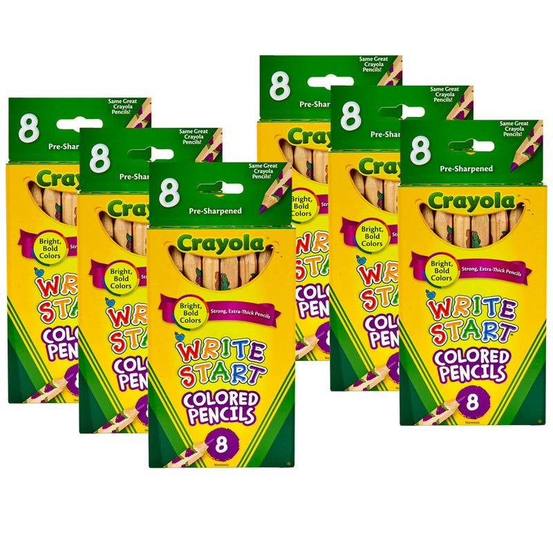 (6 Bx) Crayola Write Start 8ct Per Bx Colored Pencils