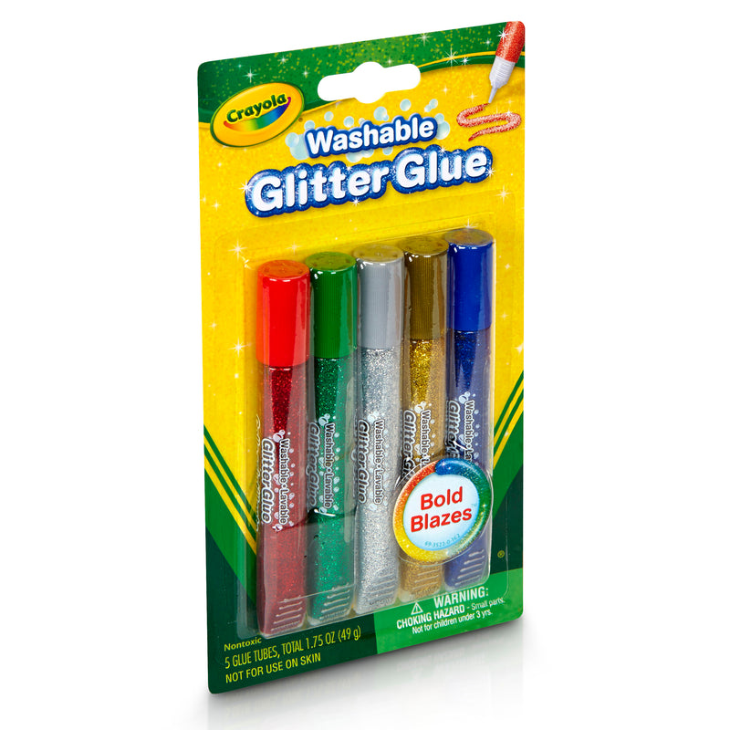 Washable Glitter Glue Bold 5 Count